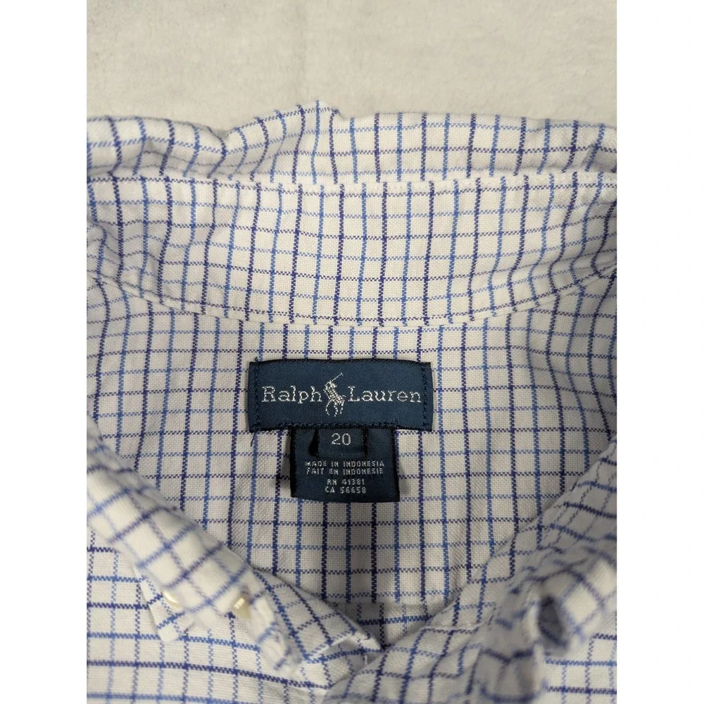 Polo Ralph Lauren Boys Checkered Long‎ Sleeve Button-down Shirt Size XL (20)